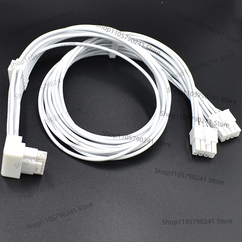 Dual 8Pin To 16Pin 12Vhpwr Cable - Weißes 16AWG Geflechtkabel für Corsair Typ