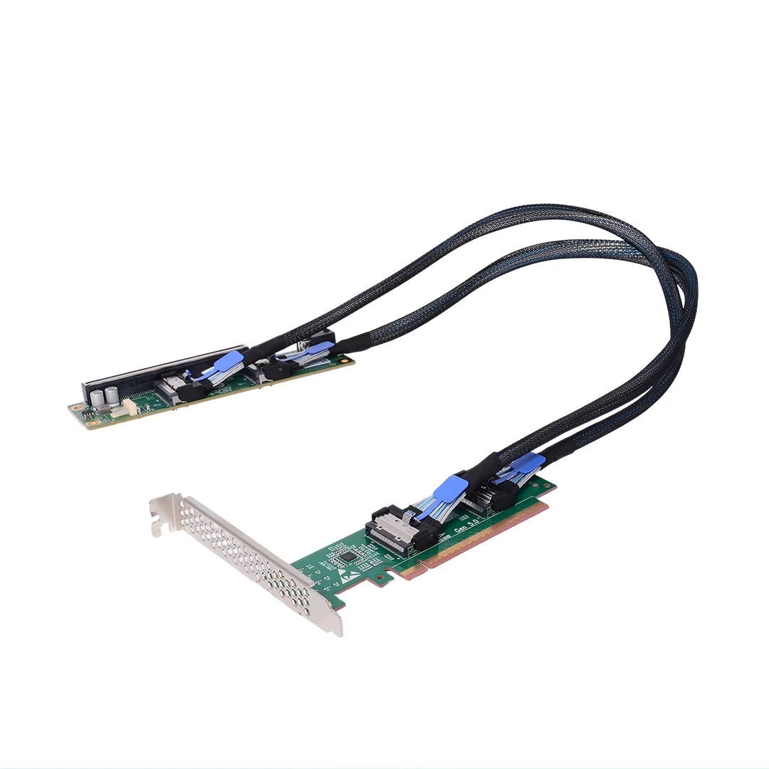 PCI-e 5.0 X16 zu Dual MCIO 8i  – Pcie 5.0 Gpu Riser Cable Bewertung und Preis